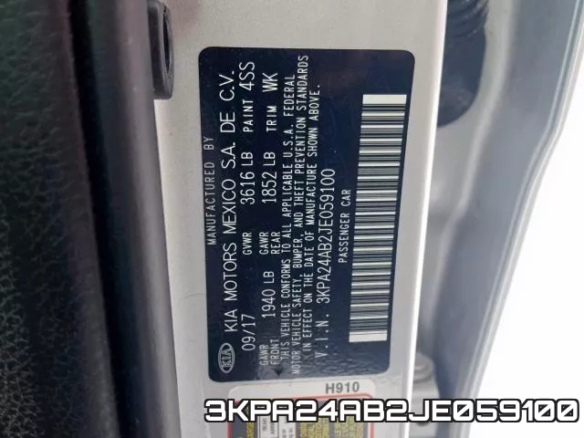 3KPA24AB2JE059100 фото 2