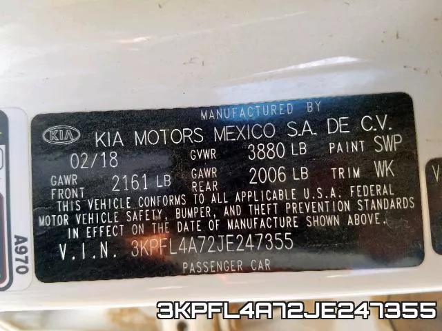 3KPFL4A72JE247355 фото 2