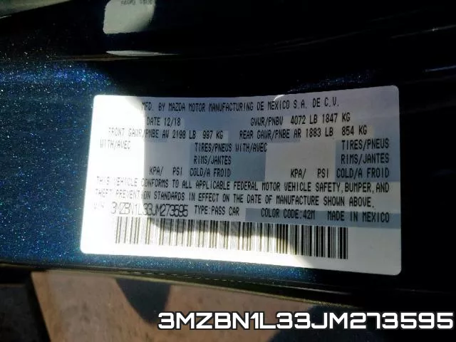 3MZBN1L33JM273595 фото 2