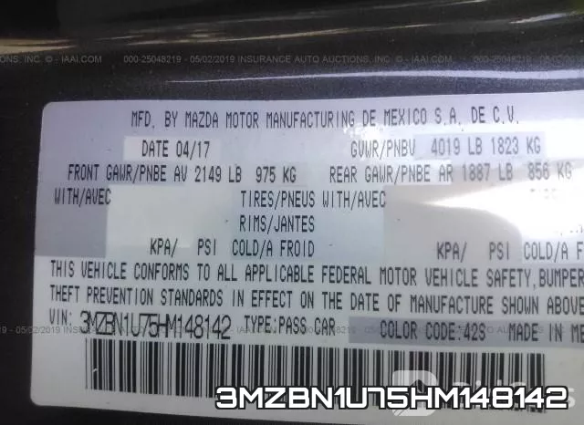 3MZBN1U75HM148142 фото 10