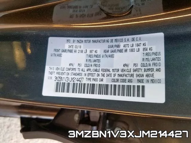 3MZBN1V3XJM214427 фото 2