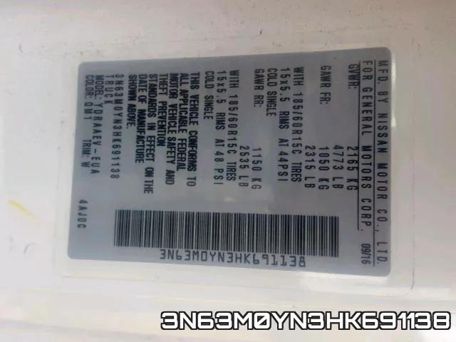 3N63M0YN3HK691138 фото 2