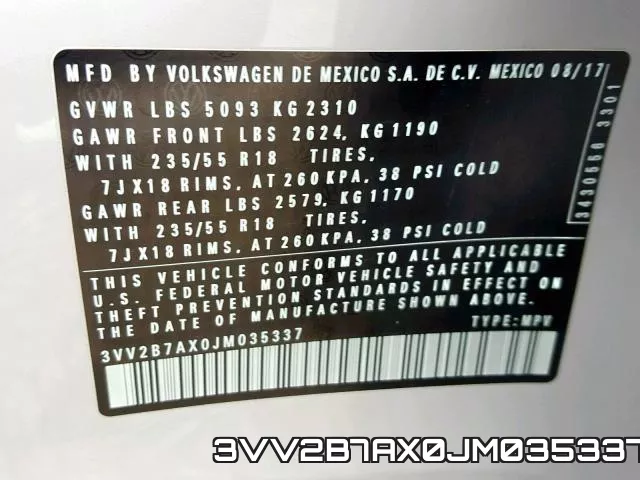 3VV2B7AX0JM035337 фото 2