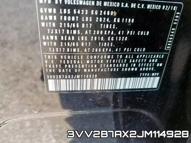 3VV2B7AX2JM114928 фото 2