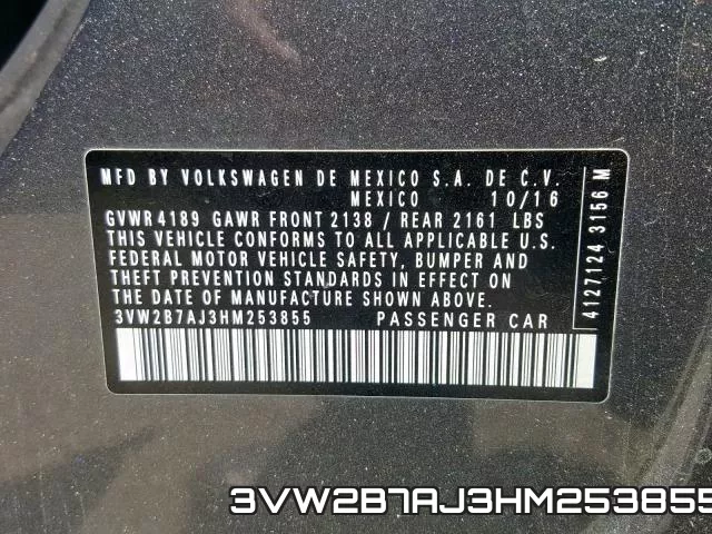 3VW2B7AJ3HM253855 фото 2
