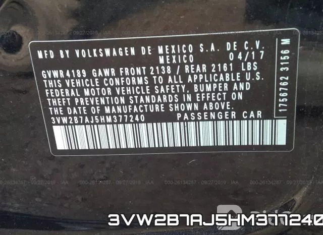 3VW2B7AJ5HM377240 фото 10