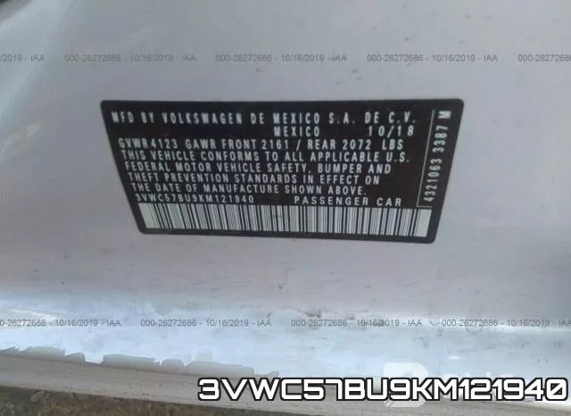 3VWC57BU9KM121940 фото 10