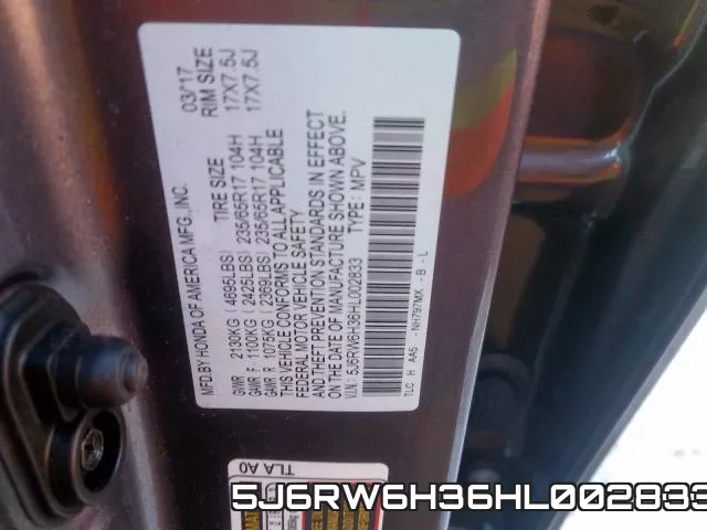 5J6RW6H36HL002833 фото 2