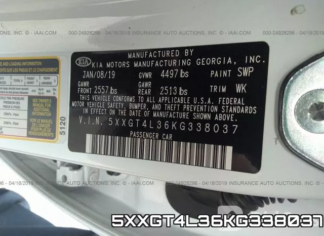 5XXGT4L36KG338037 фото 10