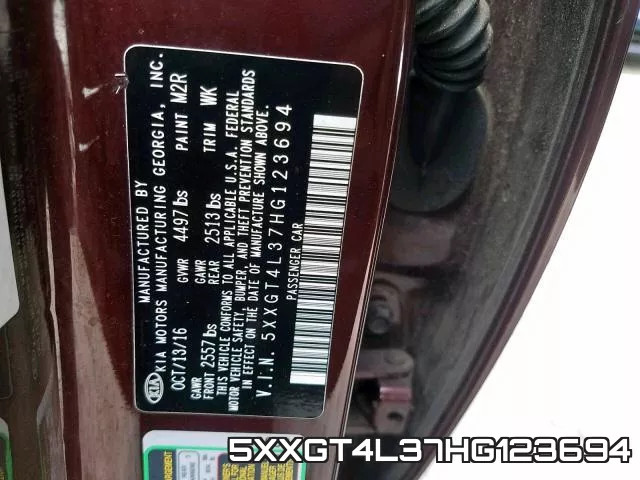 5XXGT4L37HG123694 фото 2