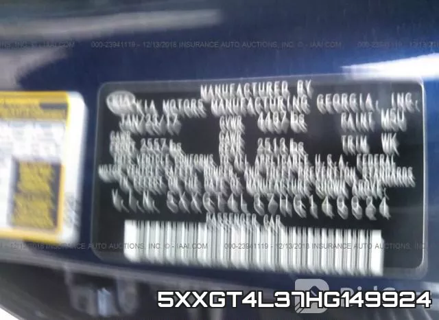 5XXGT4L37HG149924 фото 10