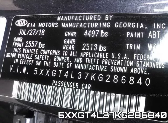 5XXGT4L37KG286840 фото 10