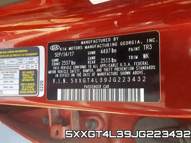 5XXGT4L39JG223432 фото 2
