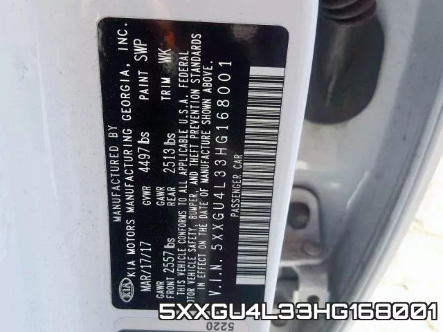 5XXGU4L33HG168001 фото 2