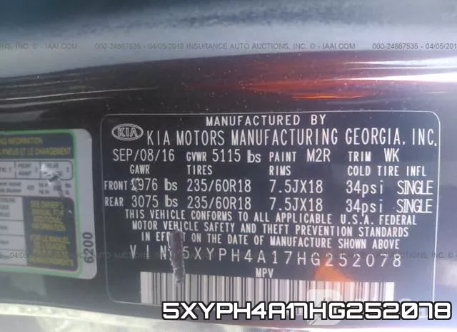 5XYPH4A17HG252078 фото 10