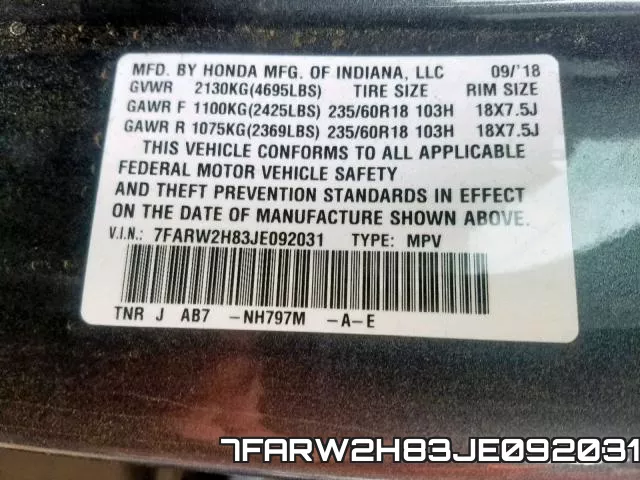 7FARW2H83JE092031 фото 2