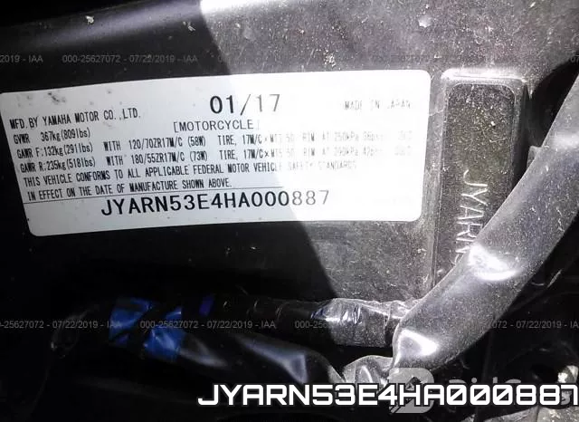 JYARN53E4HA000887 фото 2
