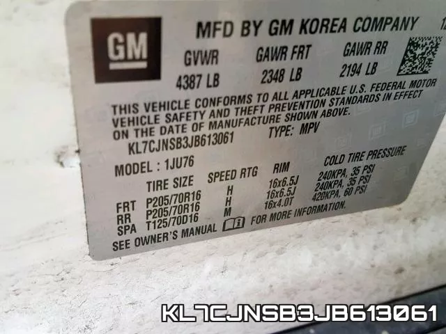 KL7CJNSB3JB613061 фото 2