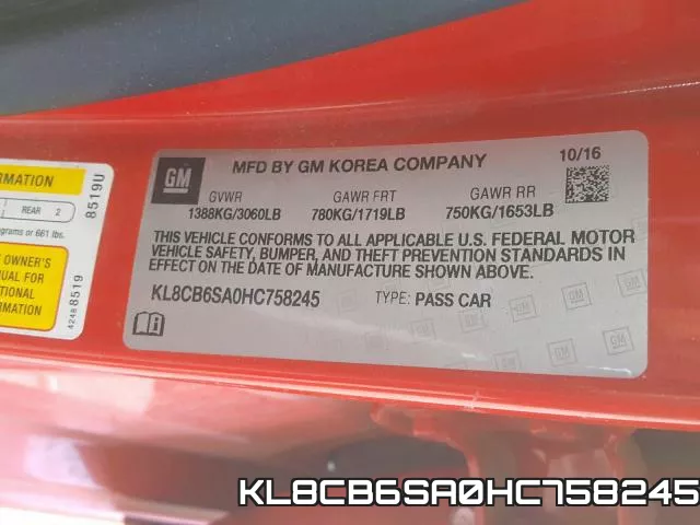 KL8CB6SA0HC758245 фото 2