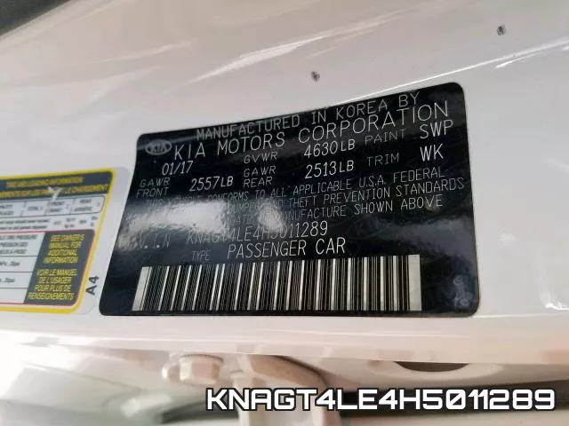 KNAGT4LE4H5011289 фото 2