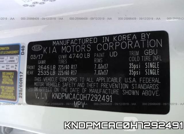 KNDPMCAC0H7292491 фото 10