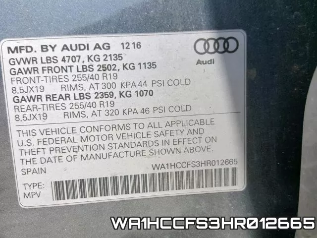WA1HCCFS3HR012665 фото 2