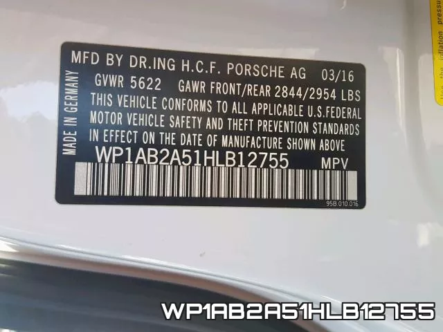 WP1AB2A51HLB12755 фото 2