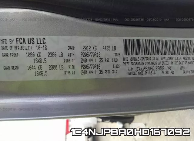 1C4NJPBA0HD167092 фото 10
