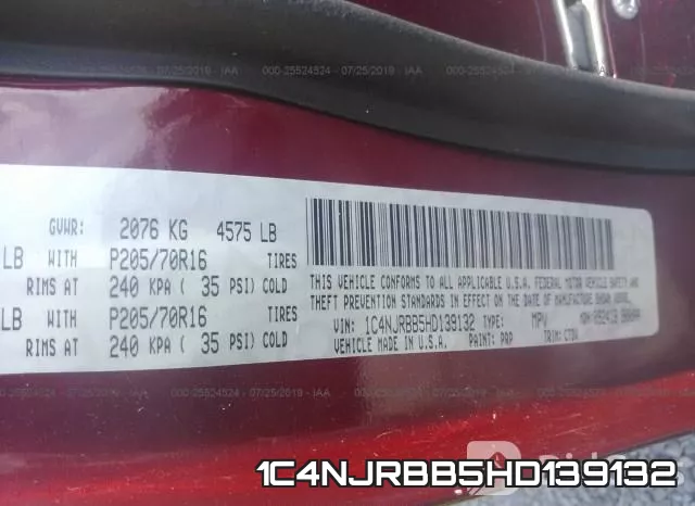 1C4NJRBB5HD139132 фото 10