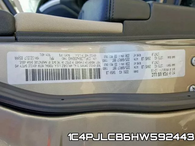 1C4PJLCB6HW592443 фото 2