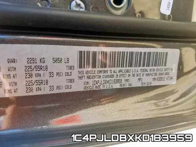 1C4PJLDBXKD183959 фото 2