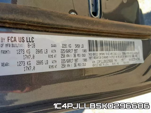 1C4PJLLB5KD296686 фото 2