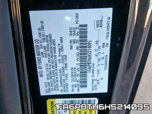 1FA6P8TH6H5214095 фото 2
