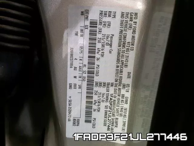 1FADP3F21JL277446 фото 2
