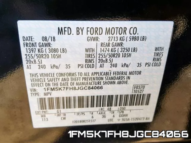 1FM5K7FH8JGC84066 фото 2