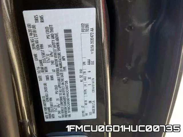 1FMCU0GD1HUC00735 фото 2