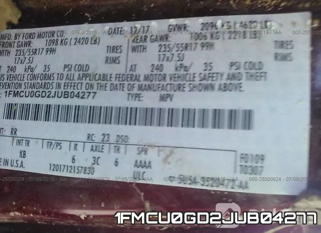 1FMCU0GD2JUB04277 фото 10