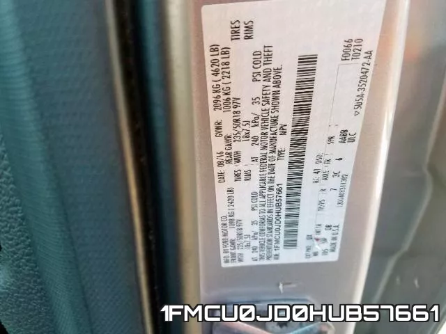 1FMCU0JD0HUB57661 фото 2