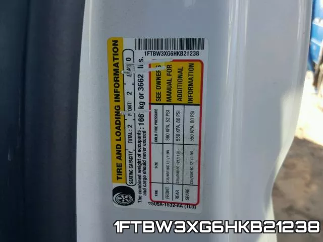 1FTBW3XG6HKB21238 фото 2