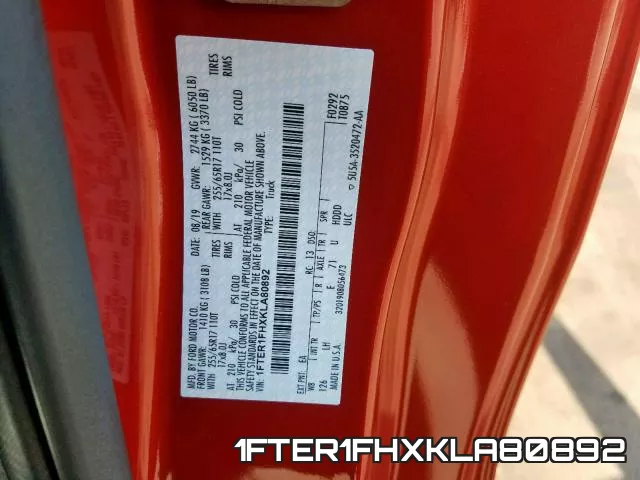 1FTER1FHXKLA80892 фото 2