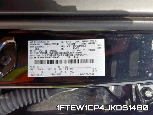 1FTEW1CP4JKD31480 фото 2