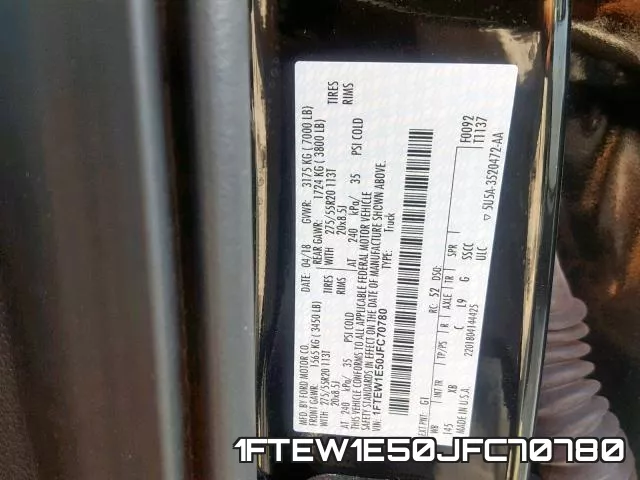 1FTEW1E50JFC70780 фото 2