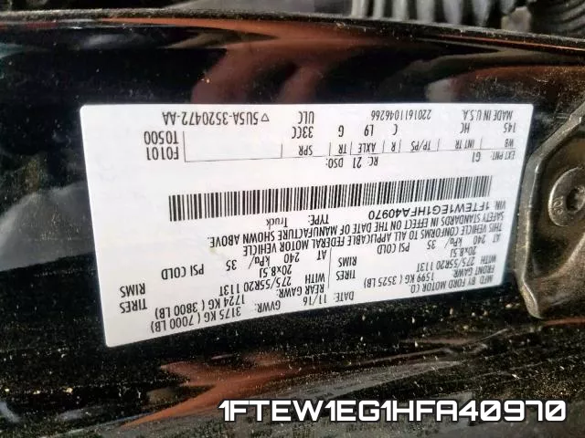 1FTEW1EG1HFA40970 фото 2