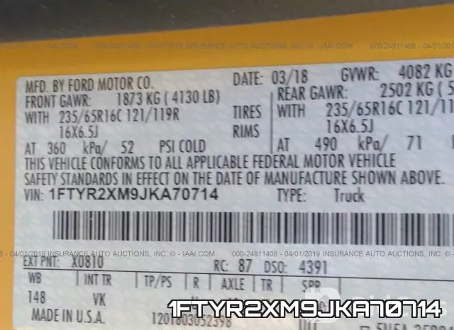 1FTYR2XM9JKA70714 фото 9