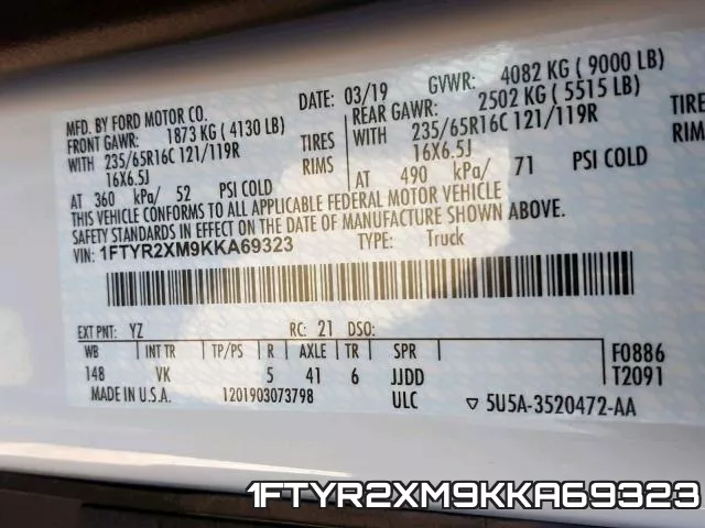 1FTYR2XM9KKA69323 фото 2