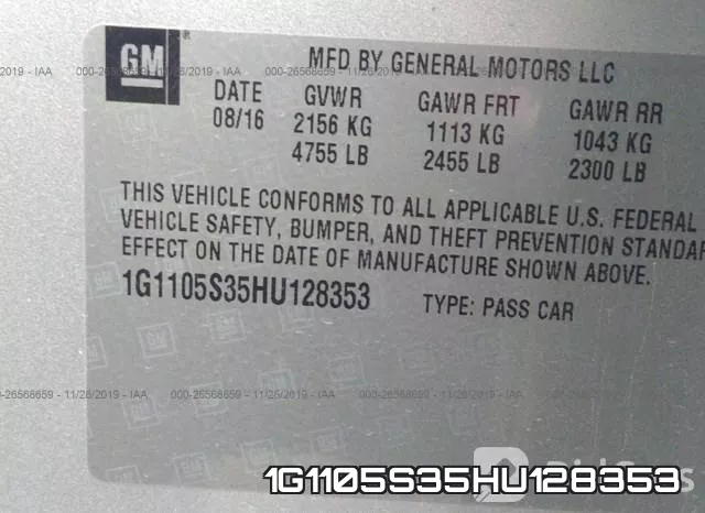 1G1105S35HU128353 фото 9