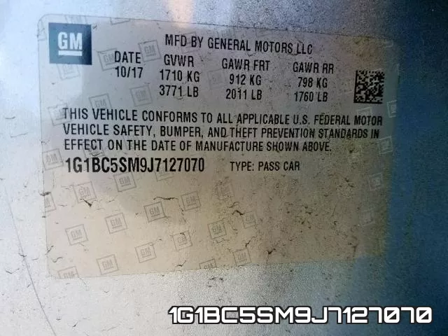 1G1BC5SM9J7127070 фото 2
