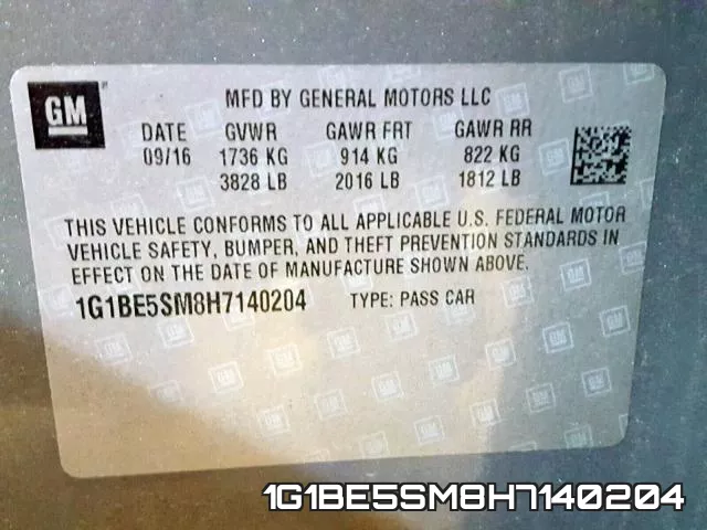 1G1BE5SM8H7140204 фото 2