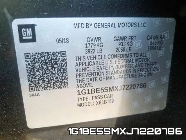 1G1BE5SMXJ7220786 фото 2