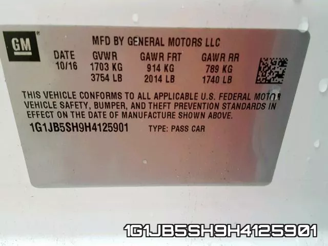 1G1JB5SH9H4125901 фото 2